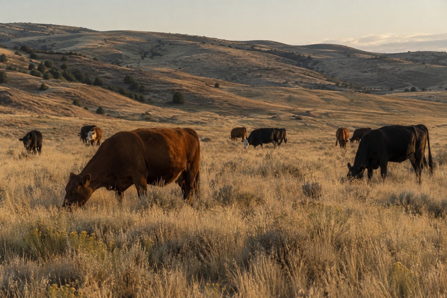 Cattle on open grassland.